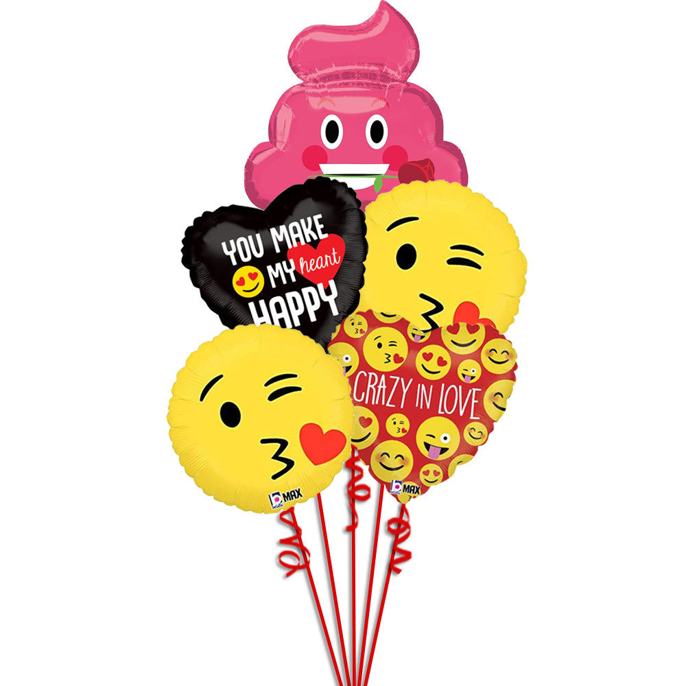 Emoji Valentine Balloon Bouquet