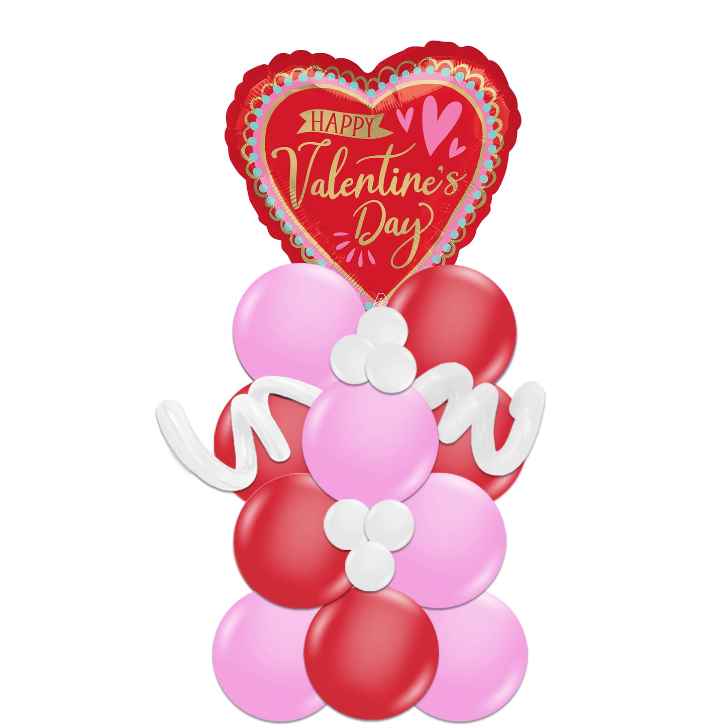 Happy Valentine's Day Balloon Tower