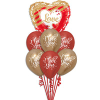 Golden Love Valentine Balloon Bouquet