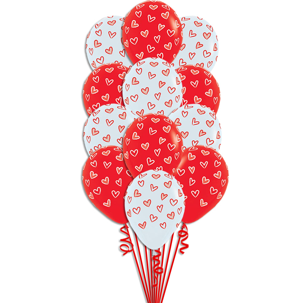Sweetheart Hearts Latex Balloon Bouquet